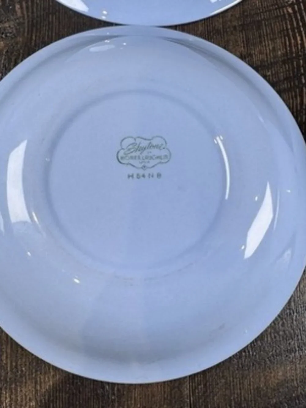 Set of 4 Homer Laughlin Skytone Blue 7.5” Soup Bowl Stardust Blue MCM Leaves‎
